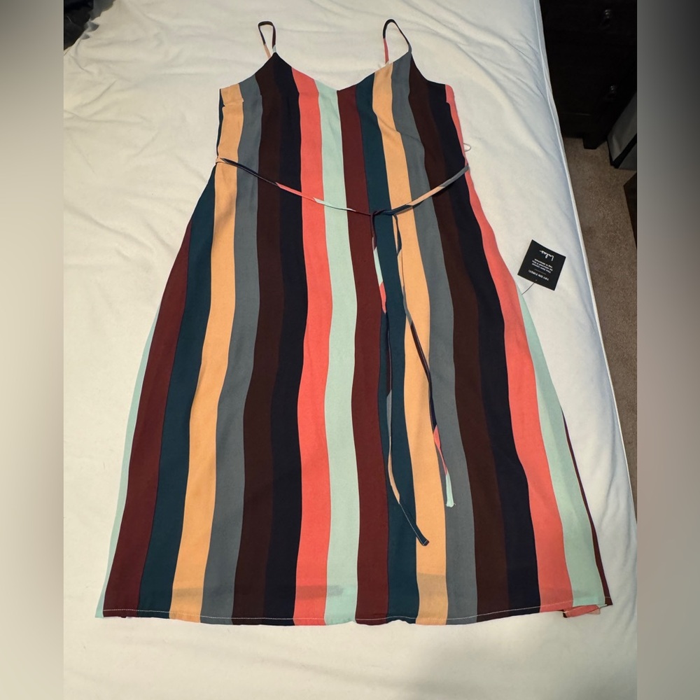 Lulu's Colorful Striped Midi Dress